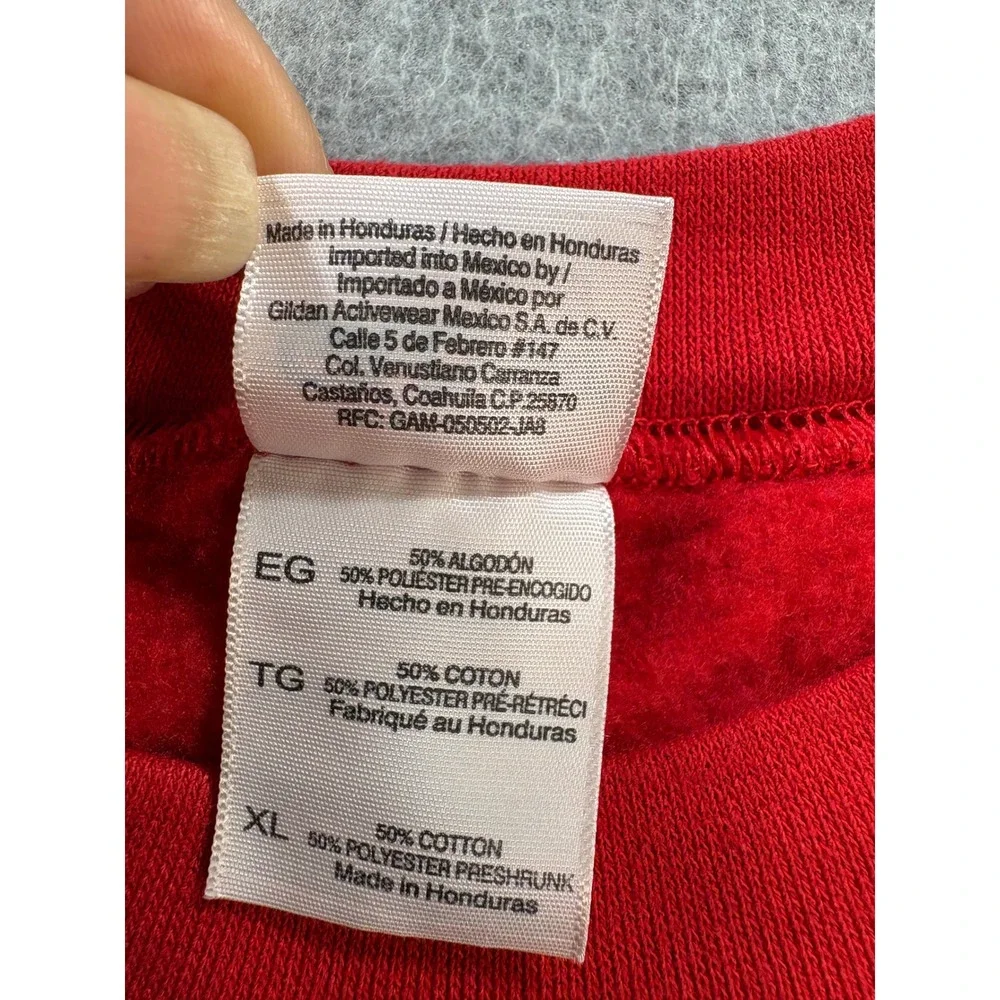 Gildan Red For the‎ Love of the Game American Flag Sweatshirt Mens XL Pullover - Picture 6 of 9